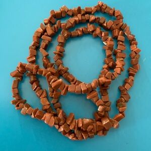 Sun stone necklace/ craft chips. Terra cotta color